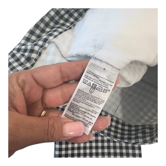Old Navy Women High Rise Pixie Skinny Ankle Pant SZ 8 Black/White Gingham Print - Picture 5 of 9